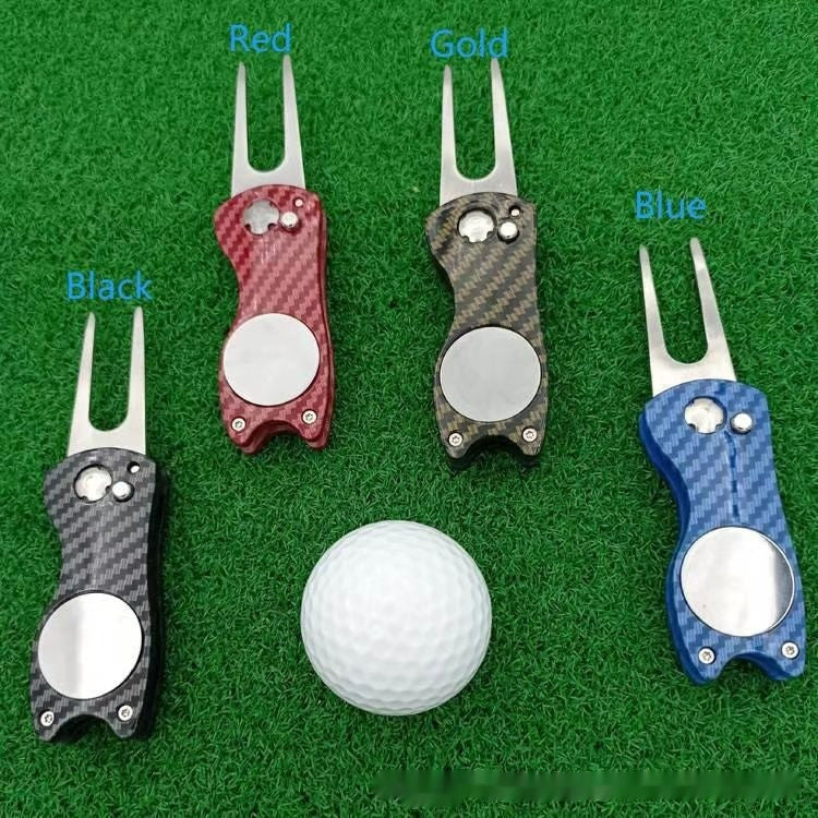 Outil de réparation de divots pliable en fibre de carbone pour greens de golf