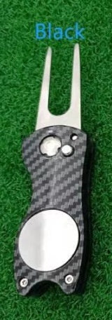 Outil de réparation de divots pliable en fibre de carbone pour greens de golf