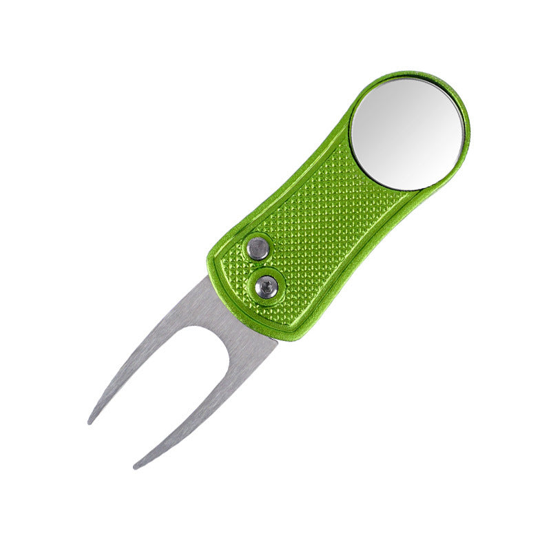 Outil de réparation de vert de golf pliable et aimant a marqueur