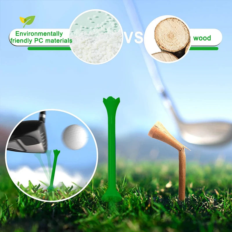 Boîte de 30 tees de golf en plastique, tees de golf à profondeur variable de 83 mm, porte-tees portable avec emballage, accessoires pour golfeurs.
