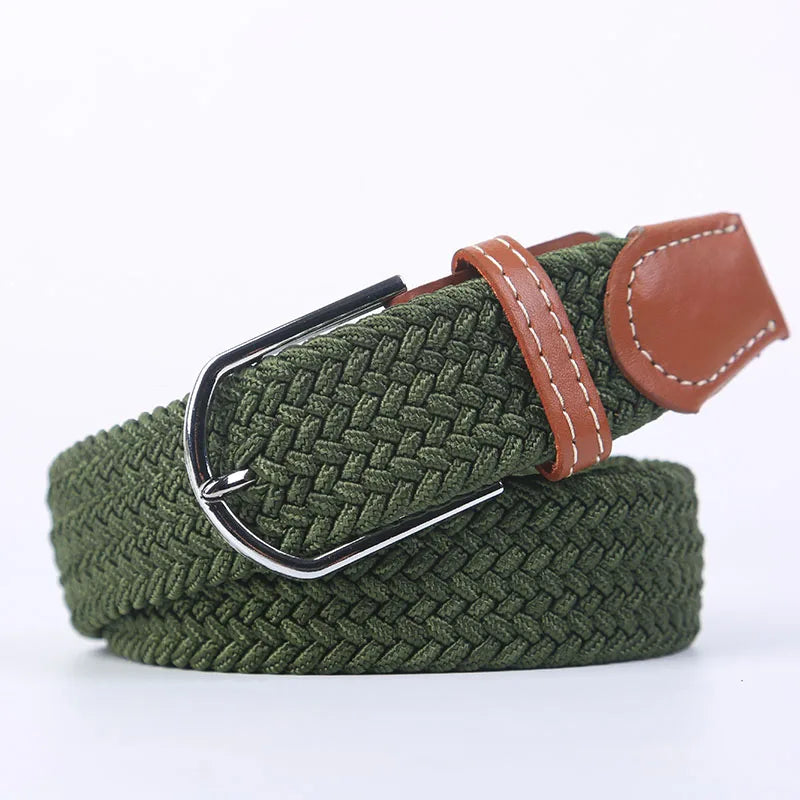 Ceinture unisexe en tissu élastique tressée.
