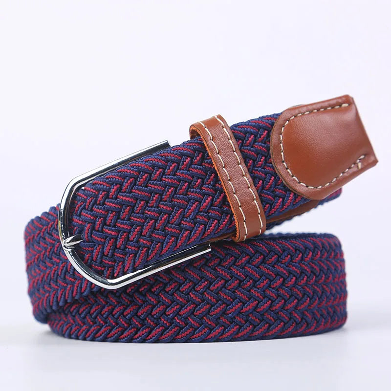 Ceinture unisexe en tissu élastique tressée.
