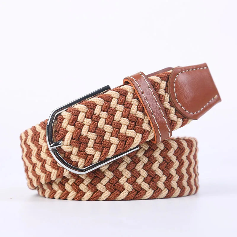 Ceinture unisexe en tissu élastique tressée.