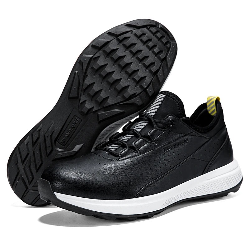Chaussures de golf pour hommes, imperméables, en cuir de haute qualité, pour la compétition et l'entraînement sur le parcours de golf.