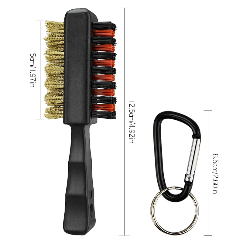 Nettoyeur de clubs de golf, brosse de nettoyage avec mousqueton, affûteur de rainures.
