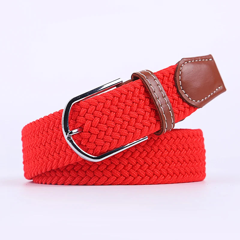 Ceinture unisexe en tissu élastique tressée.