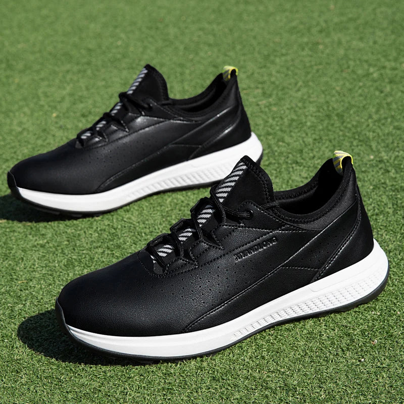 Chaussures de golf pour hommes, imperméables, en cuir de haute qualité, pour la compétition et l'entraînement sur le parcours de golf.