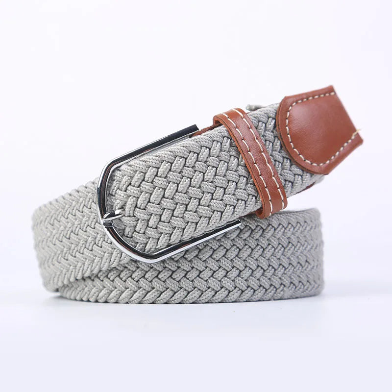 Ceinture unisexe en tissu élastique tressée.