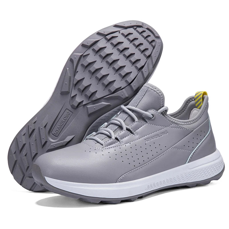 Chaussures de golf pour hommes, imperméables, en cuir de haute qualité, pour la compétition et l'entraînement sur le parcours de golf.