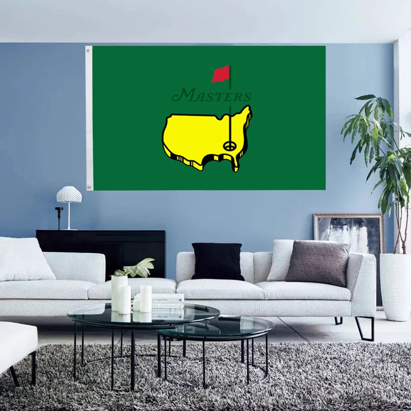 Drapeau de golf Masters en polyester 3x5 pieds et 2x3 pieds, drapeau décoratif pour intérieur et extérieur