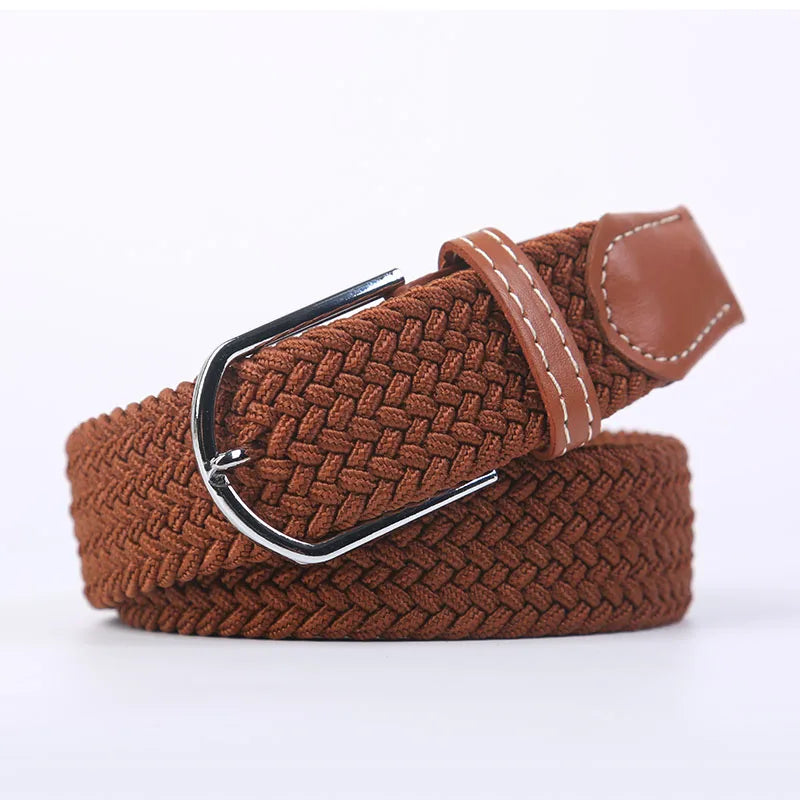 Ceinture unisexe en tissu élastique tressée.