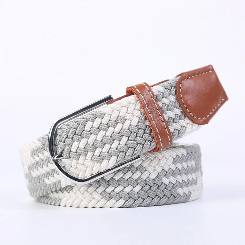Ceinture unisexe en tissu élastique tressée.