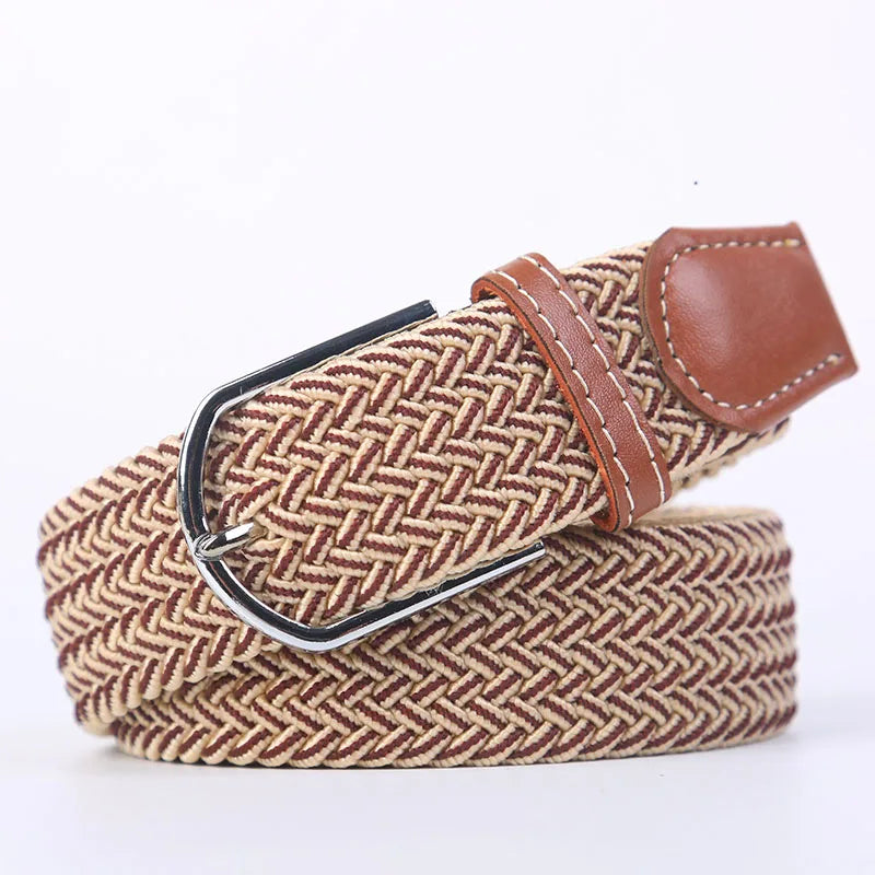 Ceinture unisexe en tissu élastique tressée.