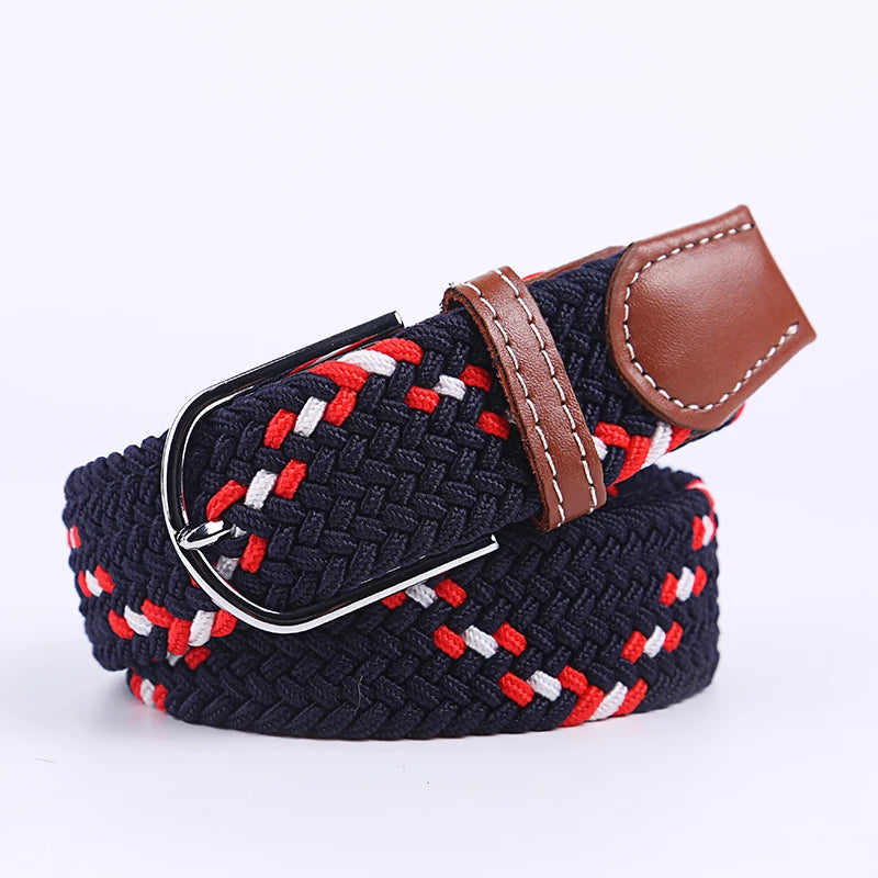 Ceinture unisexe en tissu élastique tressée.