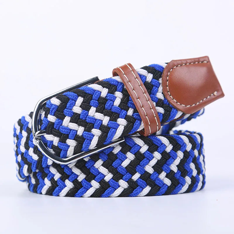 Ceinture unisexe en tissu élastique tressée.