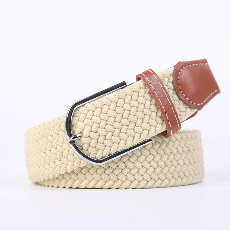 Ceinture unisexe en tissu élastique tressée.