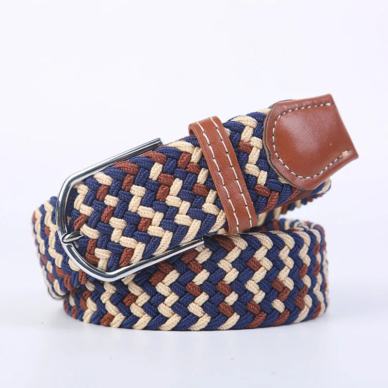 Ceinture unisexe en tissu élastique tressée.