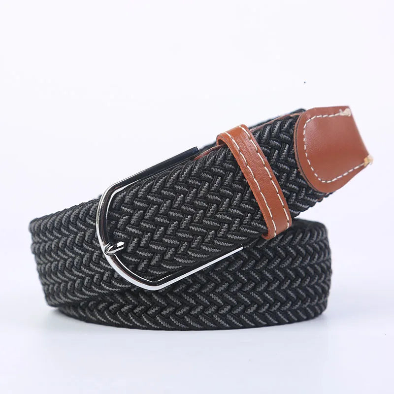 Ceinture unisexe en tissu élastique tressée.