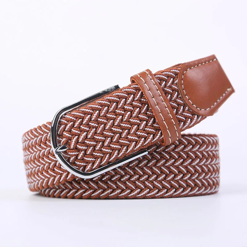Ceinture unisexe en tissu élastique tressée.
