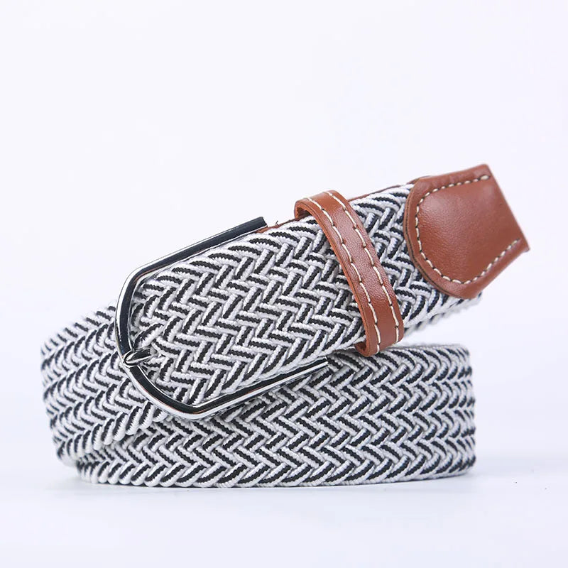 Ceinture unisexe en tissu élastique tressée.
