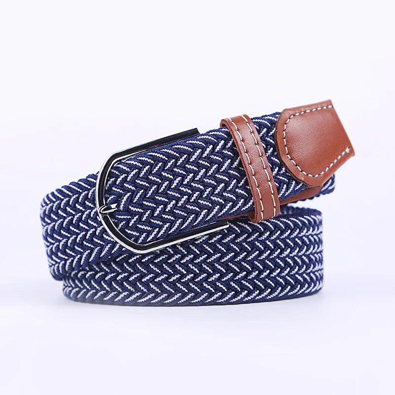 Ceinture unisexe en tissu élastique tressée.