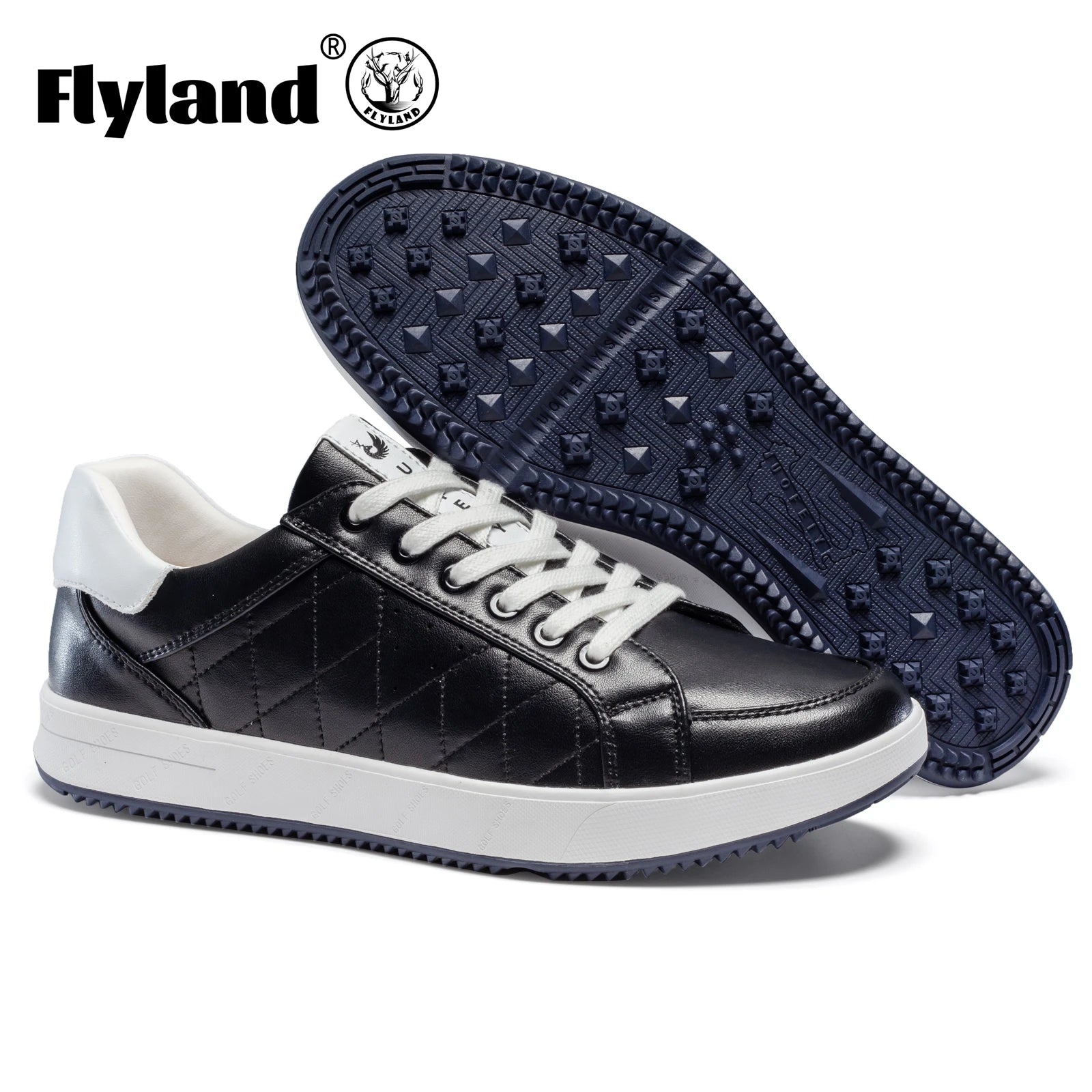 Chaussures de golf professionnelles pour hommes,  antidérapantes en cuir pour l'extérieur,sans crampon