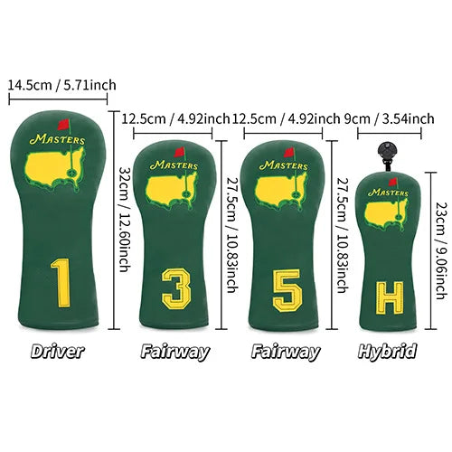 Couvre-têtes de clubs de golf 1, 3 et 5 UT, couvre-driver, couvre-bois de parcours, protection universelle pour têtes de clubs