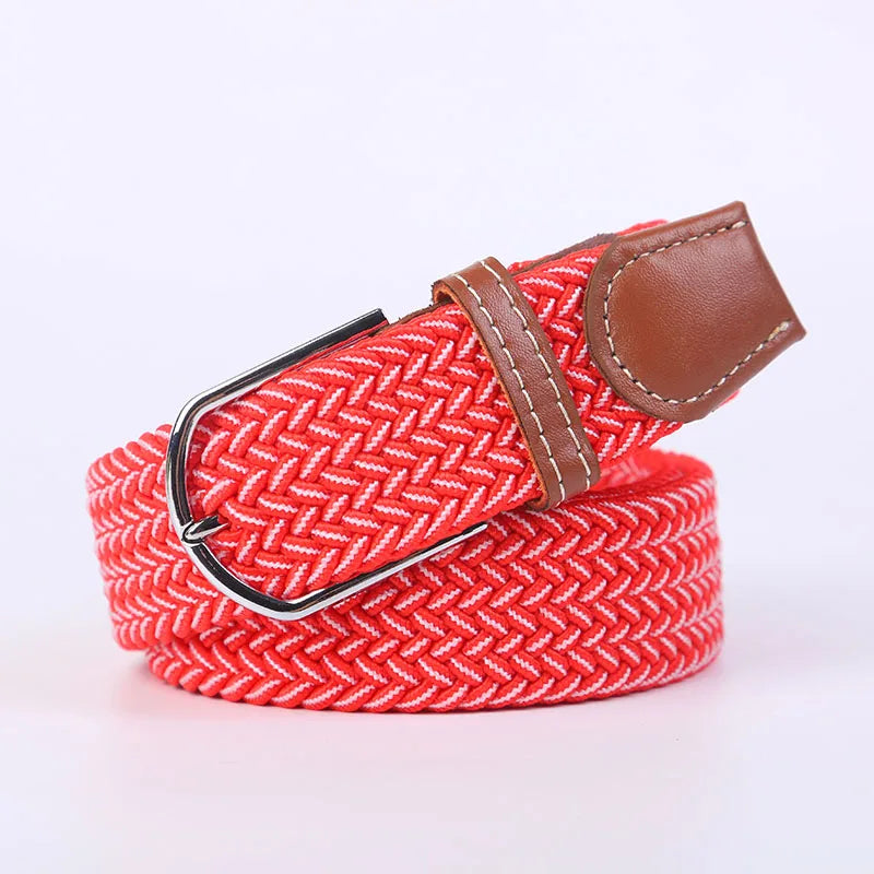 Ceinture unisexe en tissu élastique tressée.