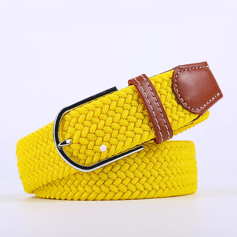 Ceinture unisexe en tissu élastique tressée.