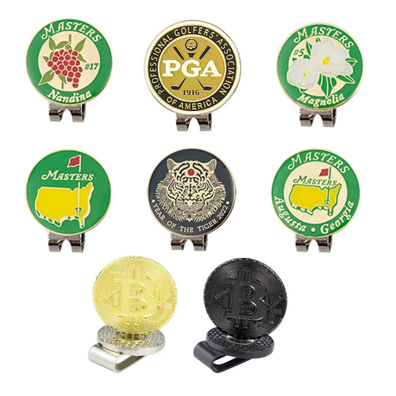 1 pince magnétique pour casquette de golf avec aimant et marque-balle amovible en métal. Différents styles disponibles.