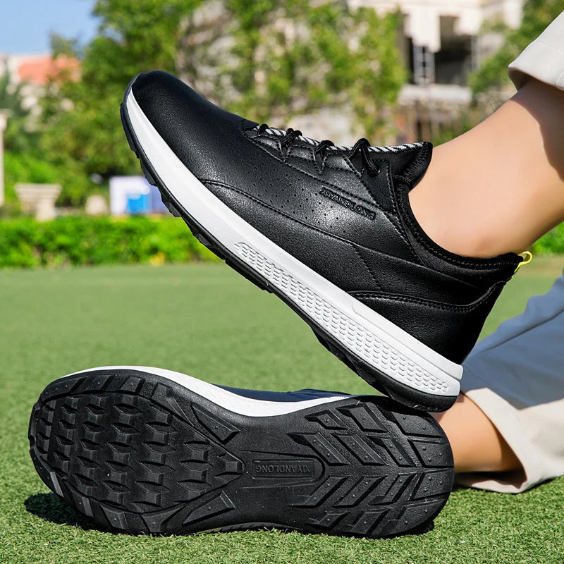 Chaussures de golf pour hommes, imperméables, en cuir de haute qualité, pour la compétition et l'entraînement sur le parcours de golf.