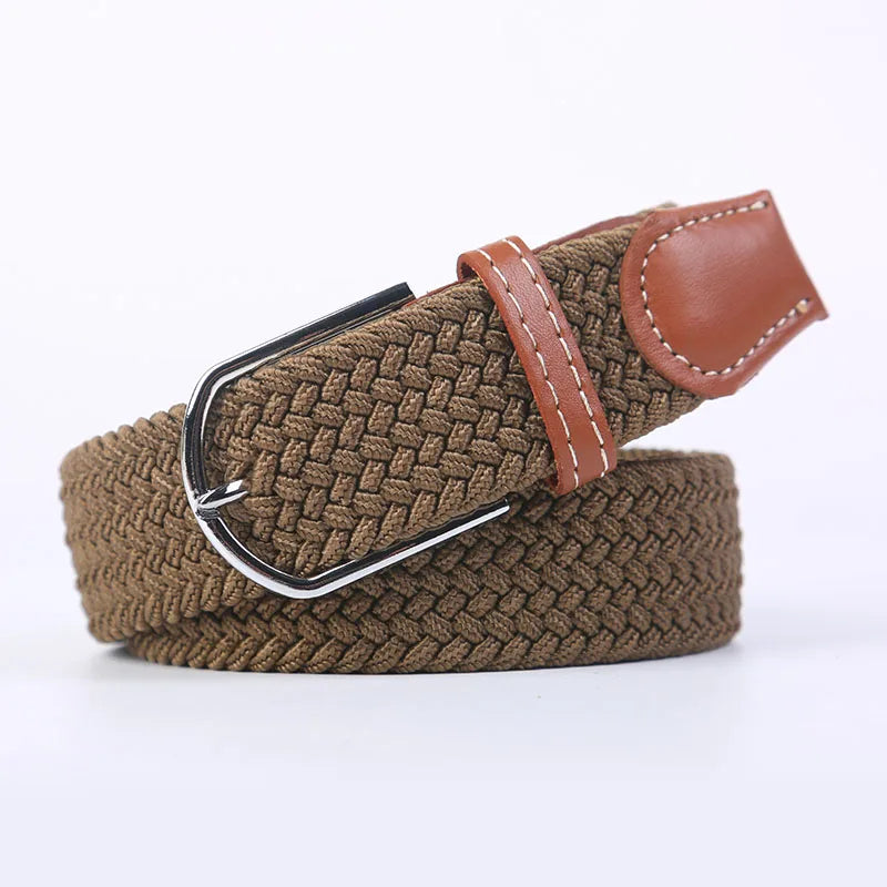 Ceinture unisexe en tissu élastique tressée.