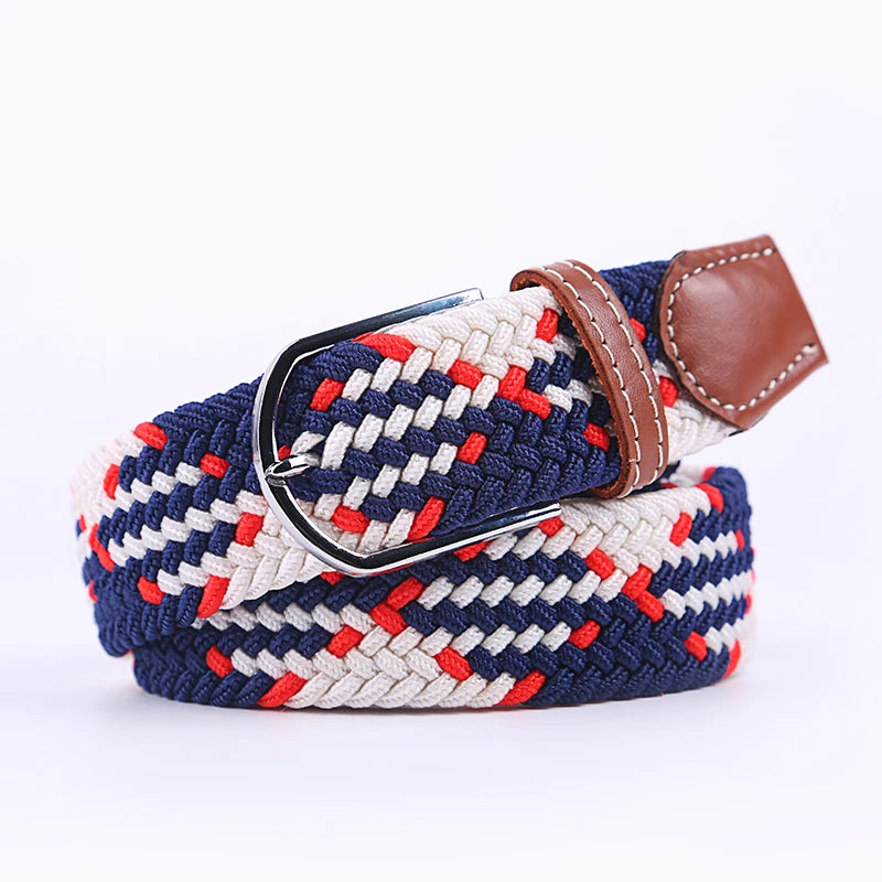 Ceinture unisexe en tissu élastique tressée.