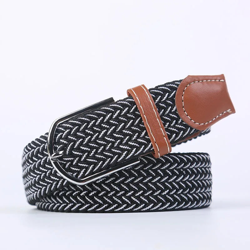 Ceinture unisexe en tissu élastique tressée.