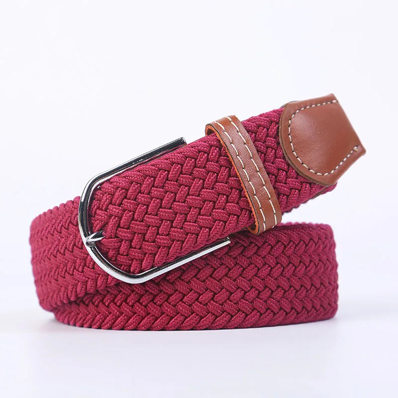 Ceinture unisexe en tissu élastique tressée.