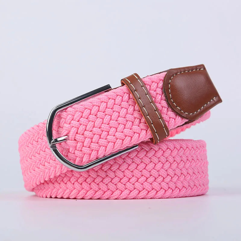 Ceinture unisexe en tissu élastique tressée.