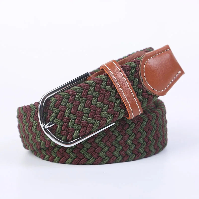 Ceinture unisexe en tissu élastique tressée.