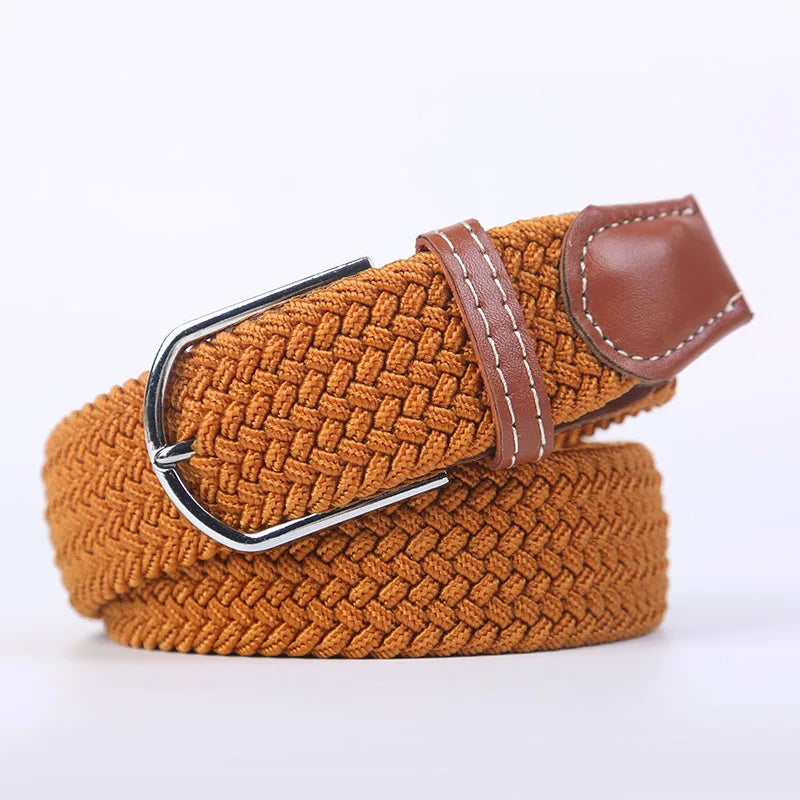 Ceinture unisexe en tissu élastique tressée.