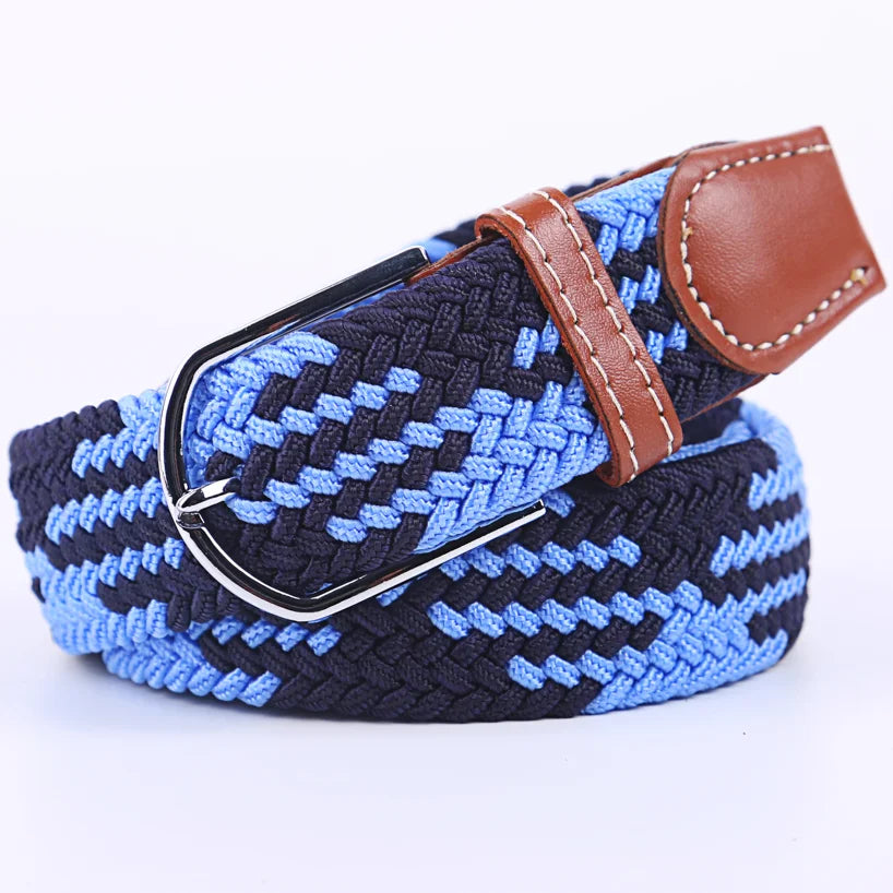 Ceinture unisexe en tissu élastique tressée.