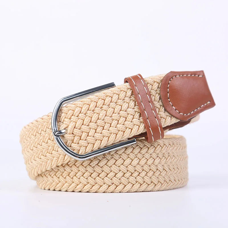 Ceinture unisexe en tissu élastique tressée.