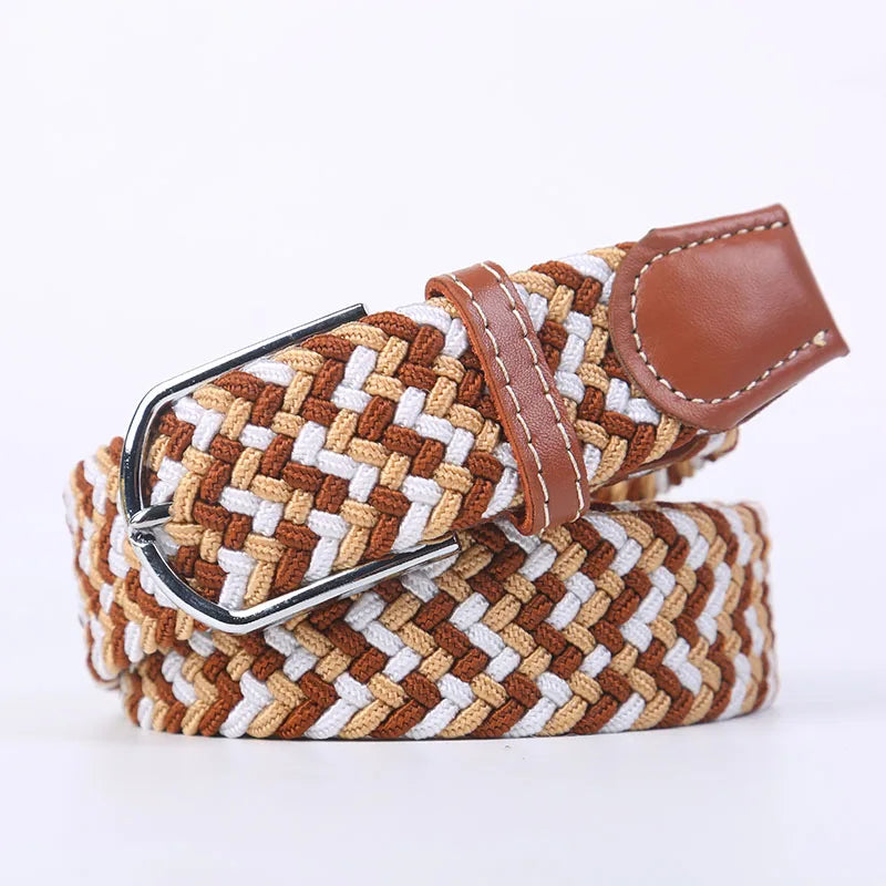 Ceinture unisexe en tissu élastique tressée.