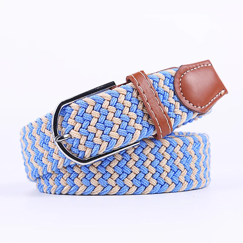 Ceinture unisexe en tissu élastique tressée.