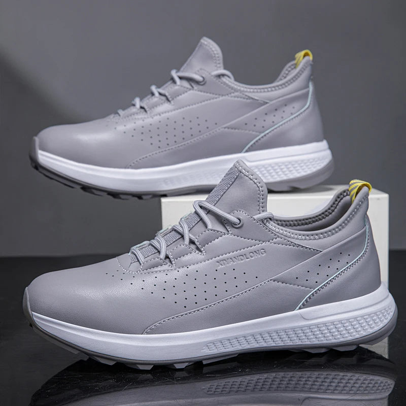 Chaussures de golf pour hommes, imperméables, en cuir de haute qualité, pour la compétition et l'entraînement sur le parcours de golf.