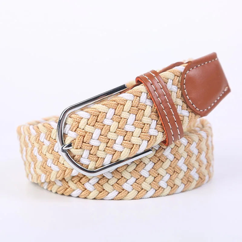 Ceinture unisexe en tissu élastique tressée.