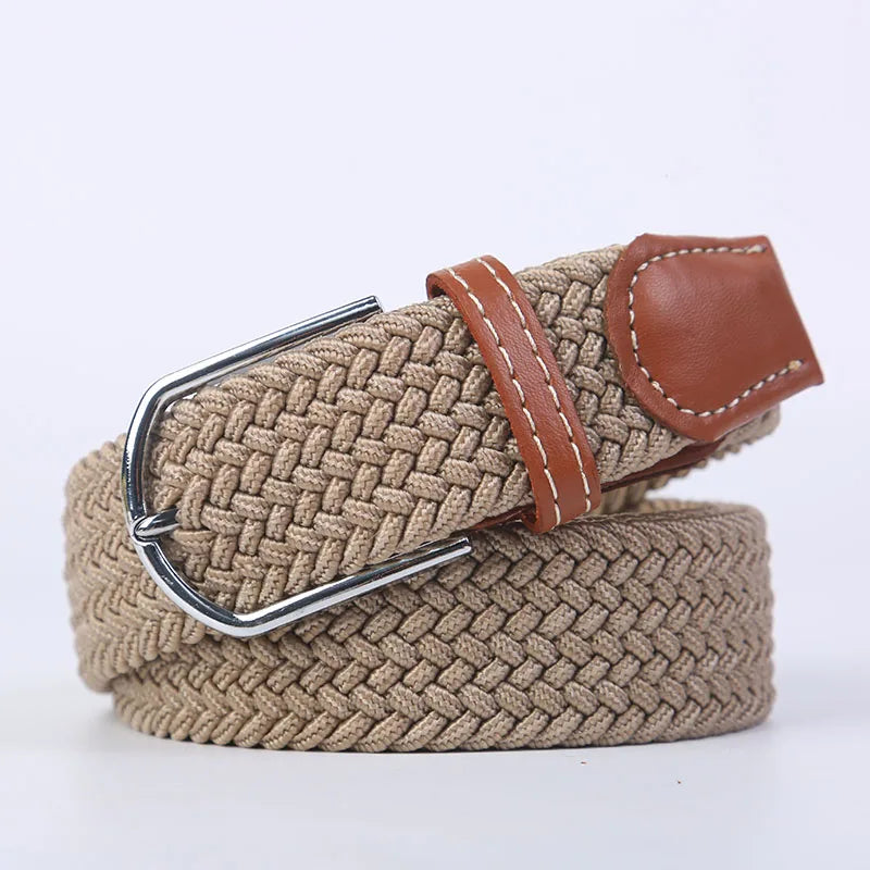 Ceinture unisexe en tissu élastique tressée.
