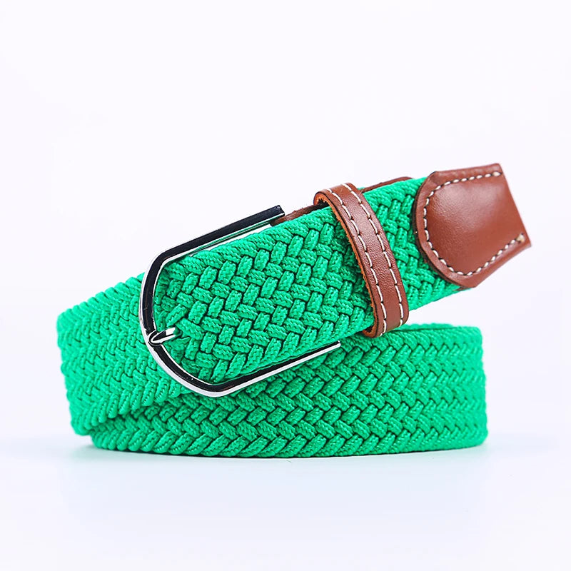 Ceinture unisexe en tissu élastique tressée.