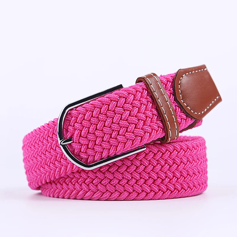 Ceinture unisexe en tissu élastique tressée.