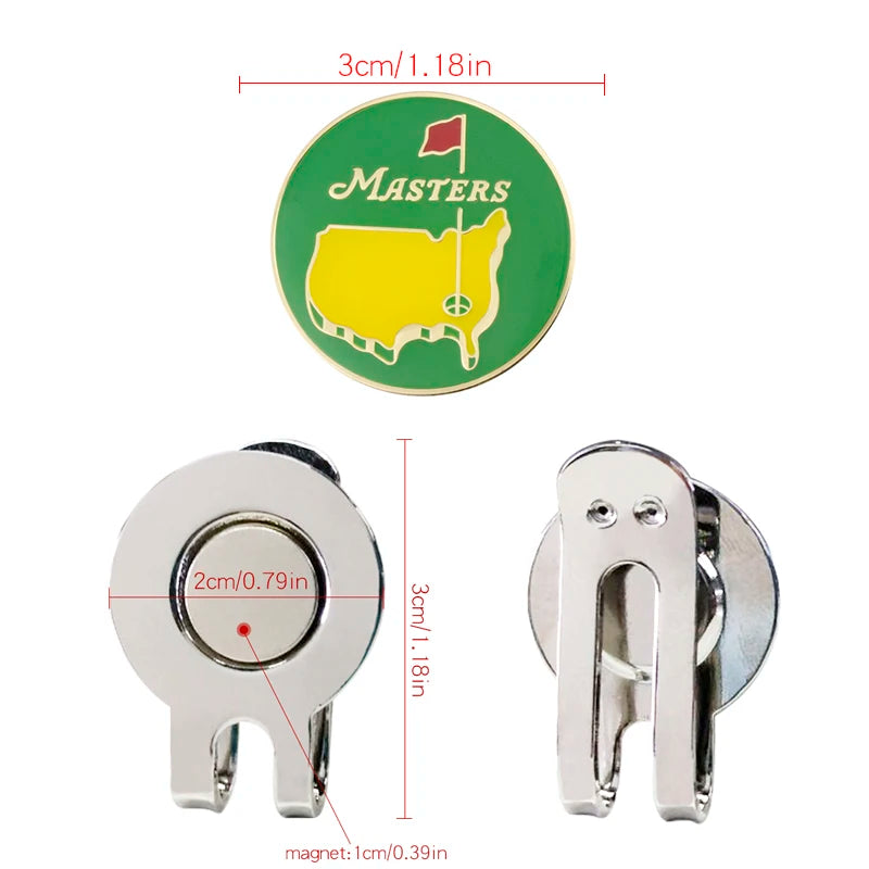 1 pince magnétique pour casquette de golf avec aimant et marque-balle amovible en métal. Différents styles disponibles.