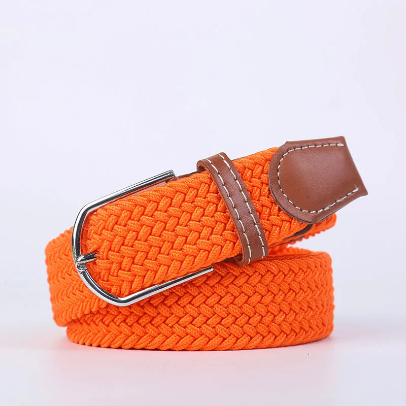 Ceinture unisexe en tissu élastique tressée.