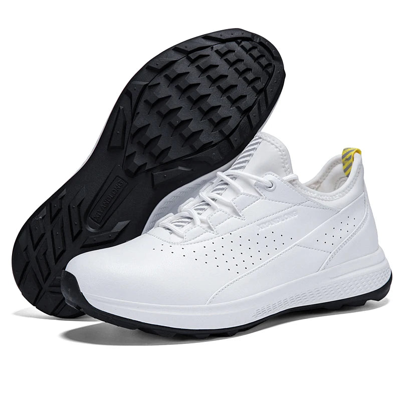 Chaussures de golf pour hommes, imperméables, en cuir de haute qualité, pour la compétition et l'entraînement sur le parcours de golf.
